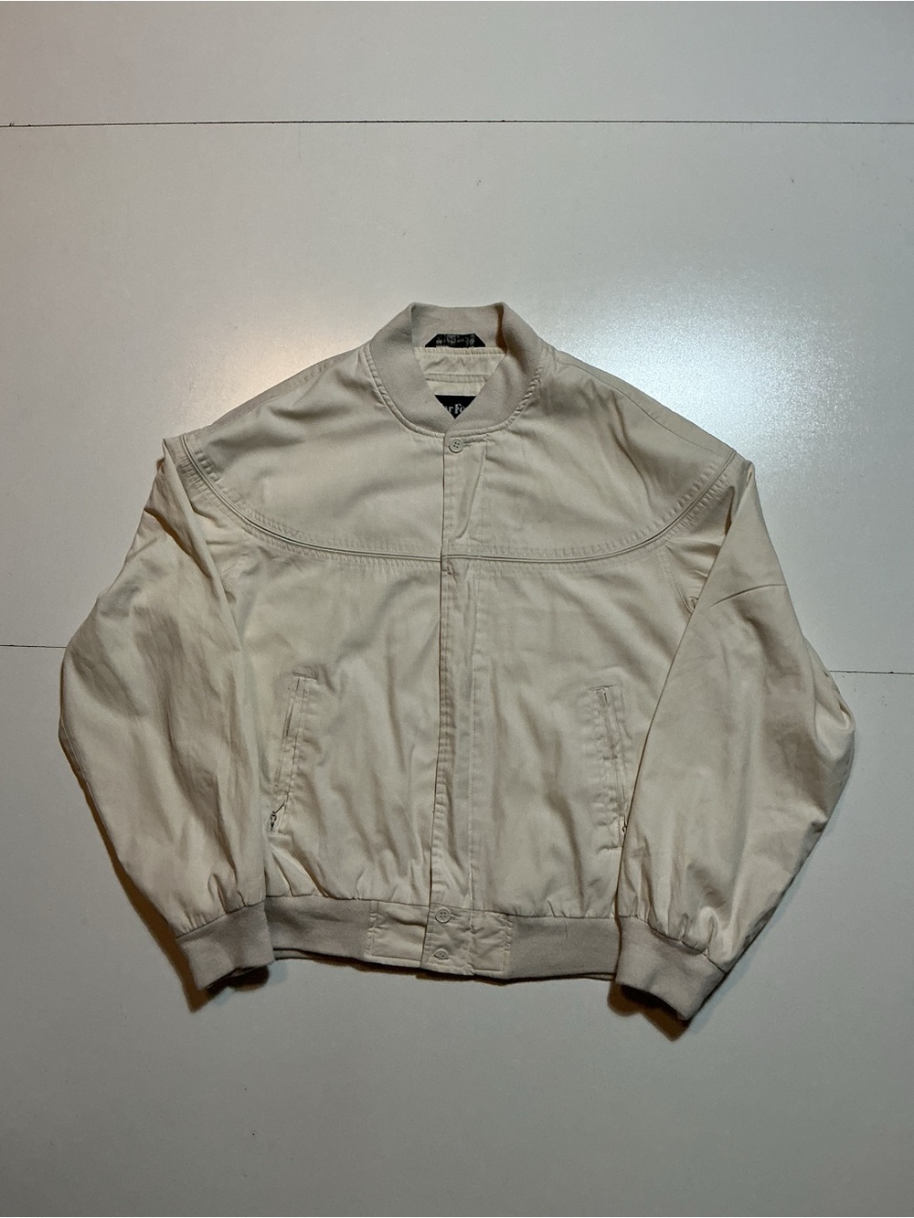 Vintage 80s 90s Par Four White Full Zip Classic Golf Bomber Men's Jacket